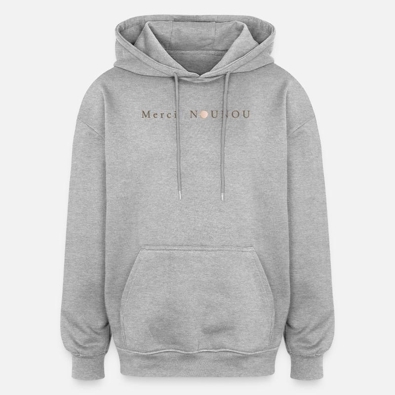 Botschaft der Anerkennung – Danke, Nanny - Oversized Unisex Hoodie - Grau meliert