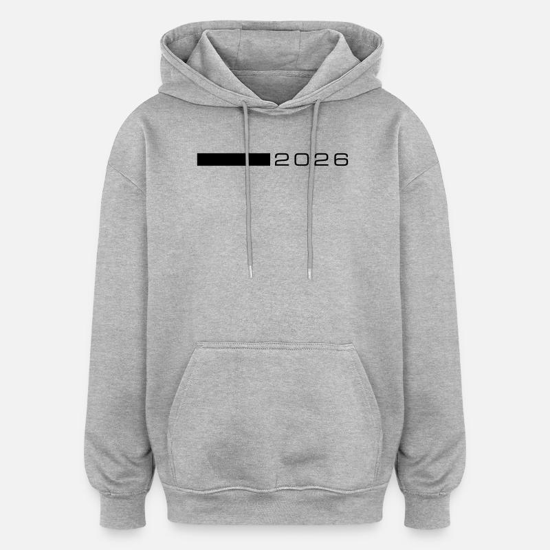 2026 année AVC - Sweat à capuche oversize unisexe - gris chiné