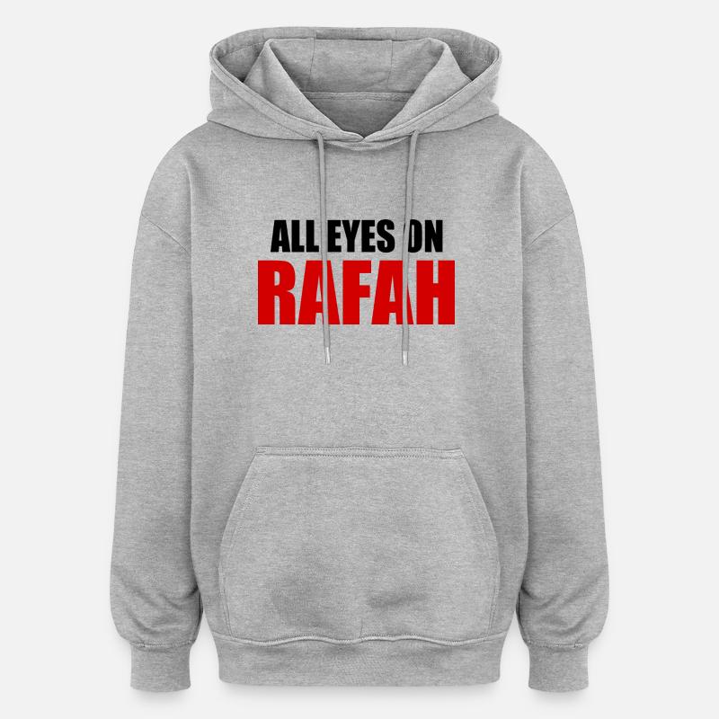 all eyes on rafah - Sweat à capuche oversize unisexe - gris chiné