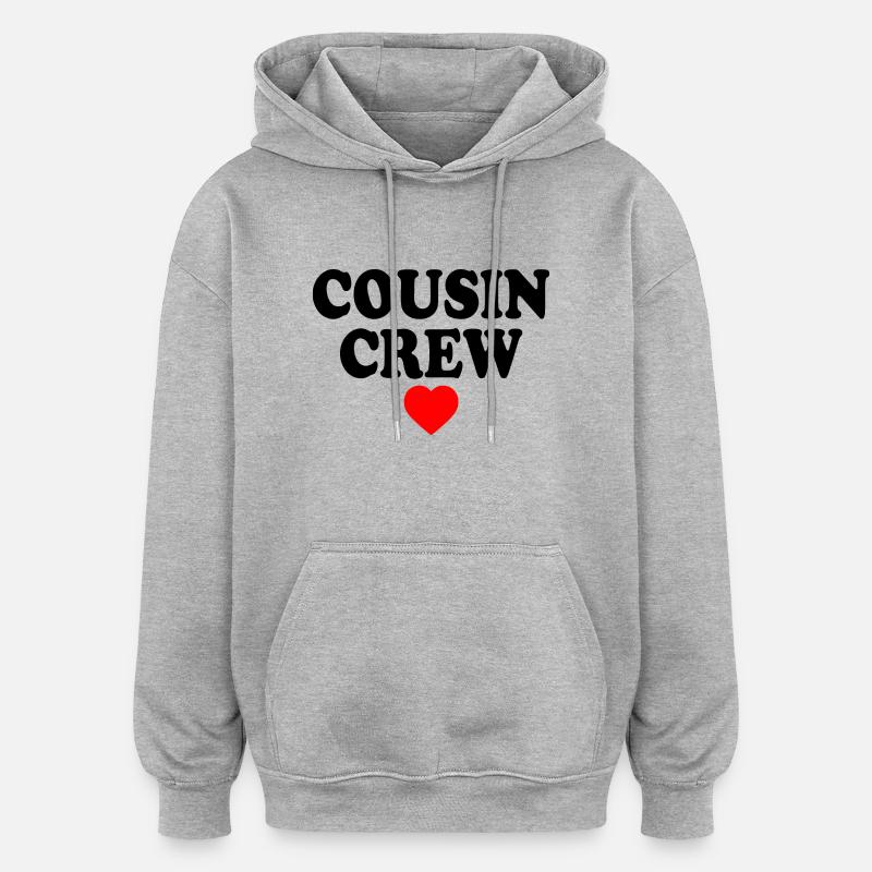 Cousin crew - Sweat à capuche oversize unisexe - gris chiné