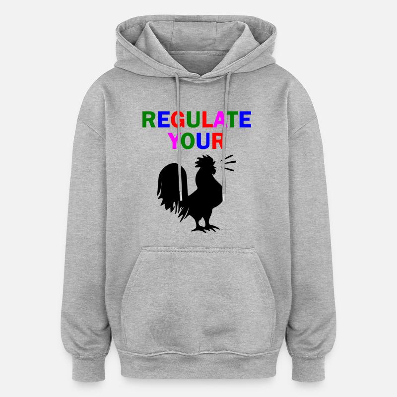 regulate your chicken - Sweat à capuche oversize unisexe - gris chiné