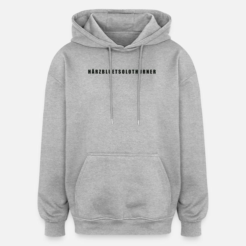 Härzbluetsolothurn Canton de Soleure - Sweat à capuche oversize unisexe - gris chiné