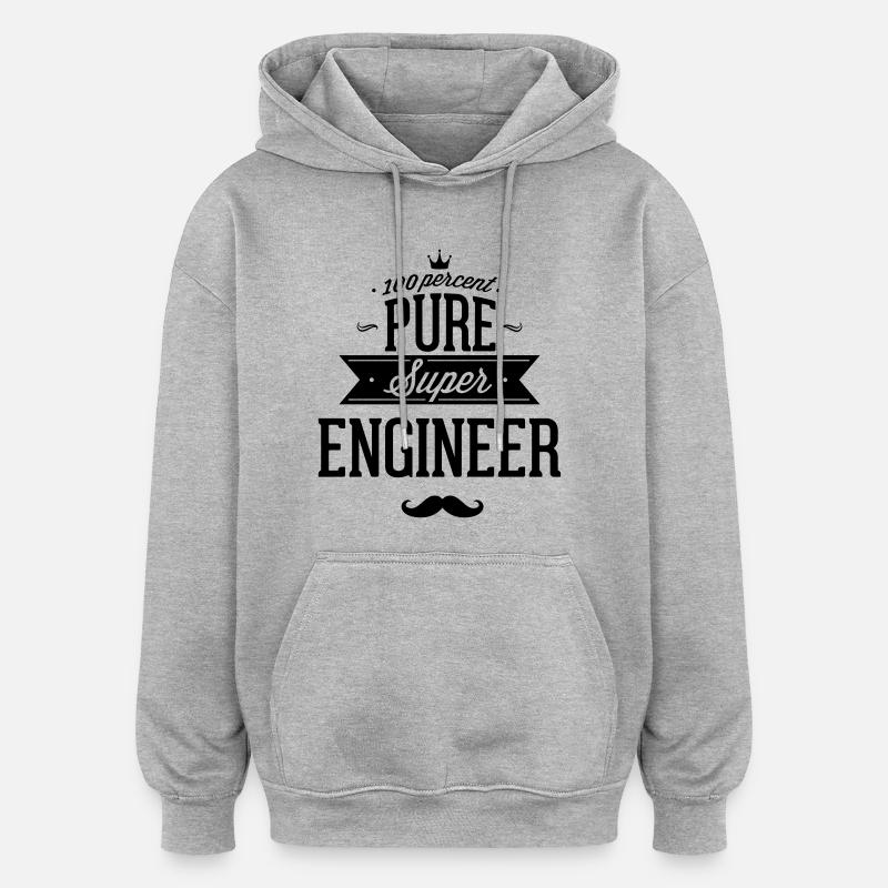 Engineer with all my heart - Oversized Unisex Hoodie - heather grey