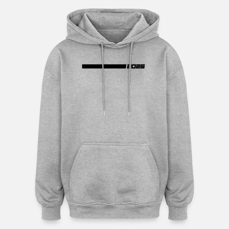 2026 Linie - Oversized Unisex Hoodie - Grau meliert