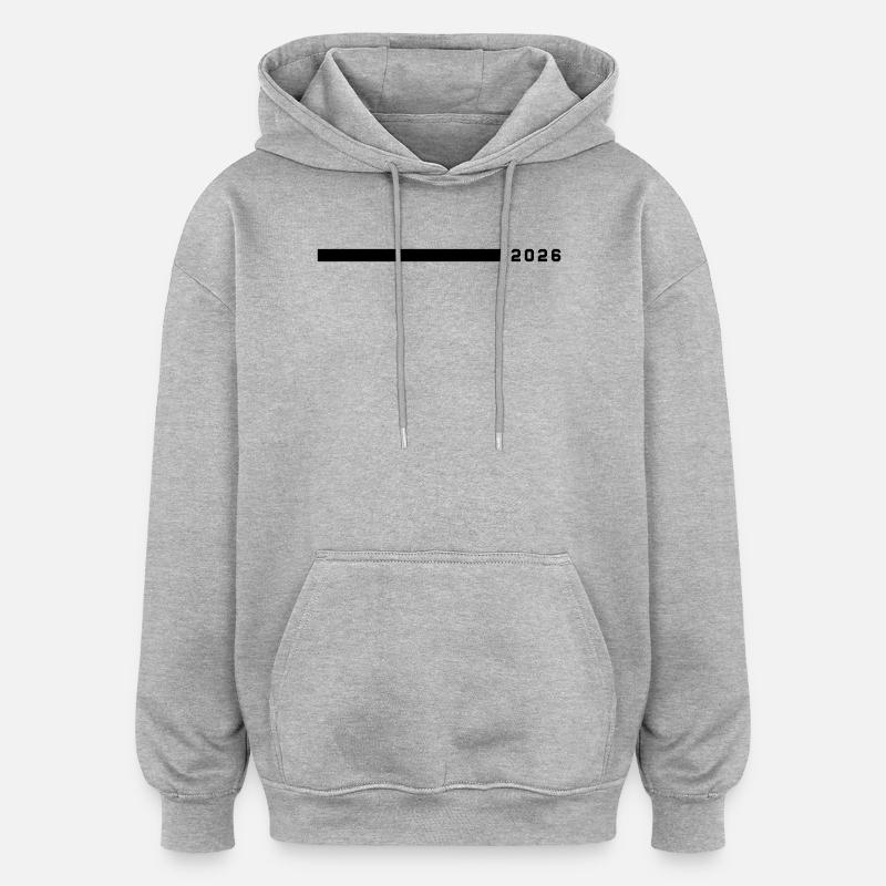 Ligne 2026 - Sweat à capuche oversize unisexe - gris chiné