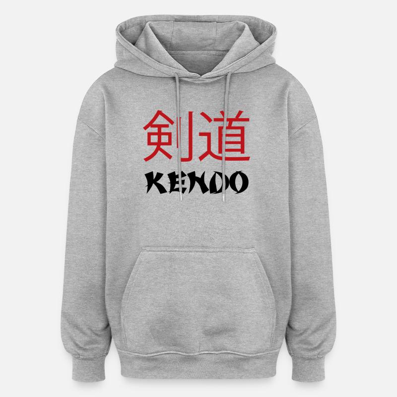 Kendo - Sweat à capuche oversize unisexe - gris chiné