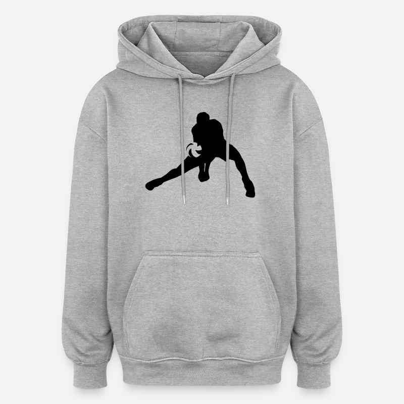 Volleyball - Sweat à capuche oversize unisexe - gris chiné