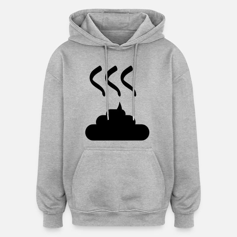 Merde - Sweat à capuche oversize unisexe - gris chiné