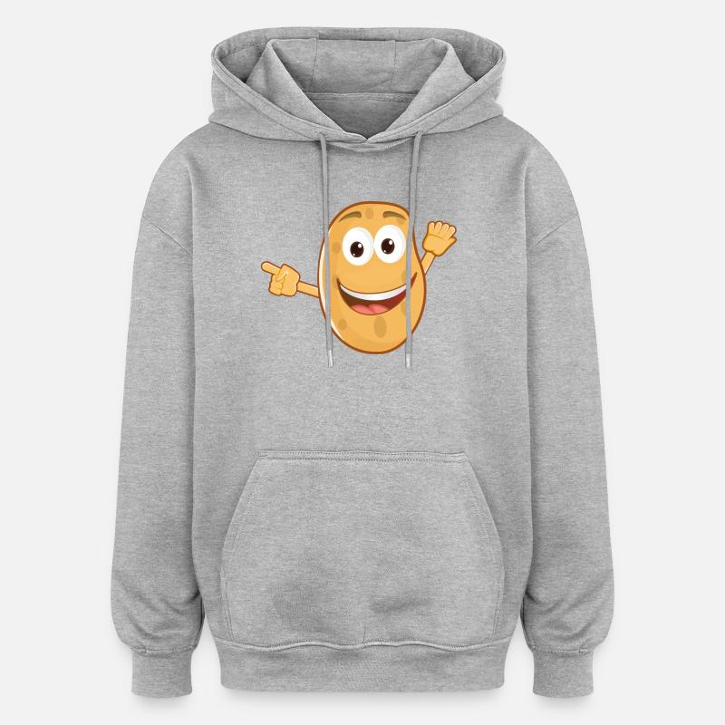 Pomme de terre - Sweat à capuche oversize unisexe - gris chiné