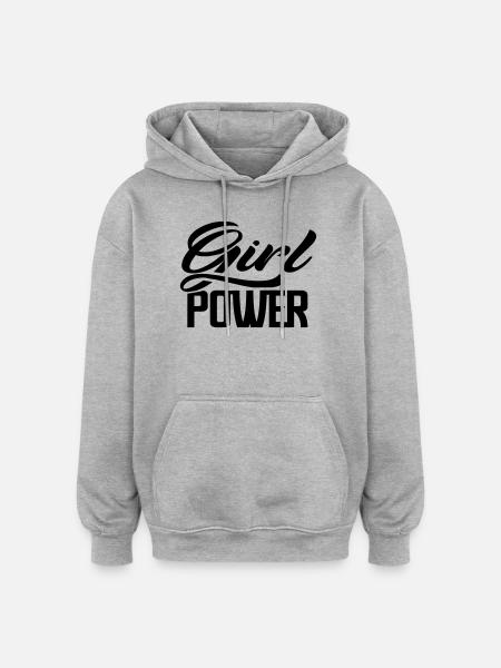 girlpower - Oversized Unisex Hoodie - heather grey