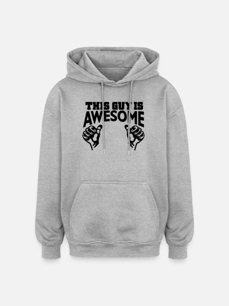 awesome - Oversized Unisex Hoodie - heather grey