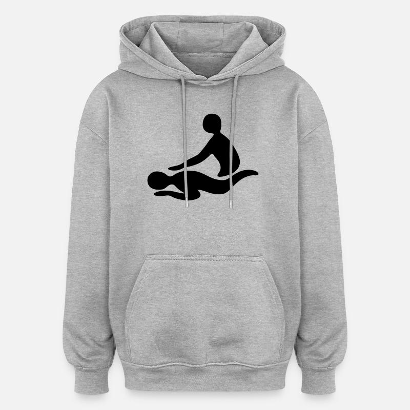 massage - Sweat à capuche oversize unisexe - gris chiné