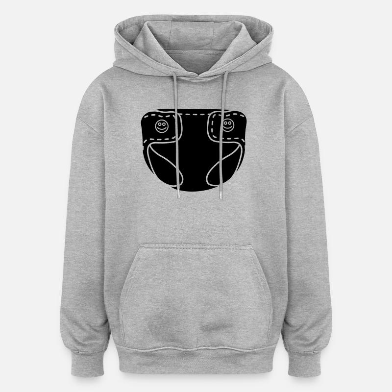 Couche bébé - Sweat à capuche oversize unisexe - gris chiné