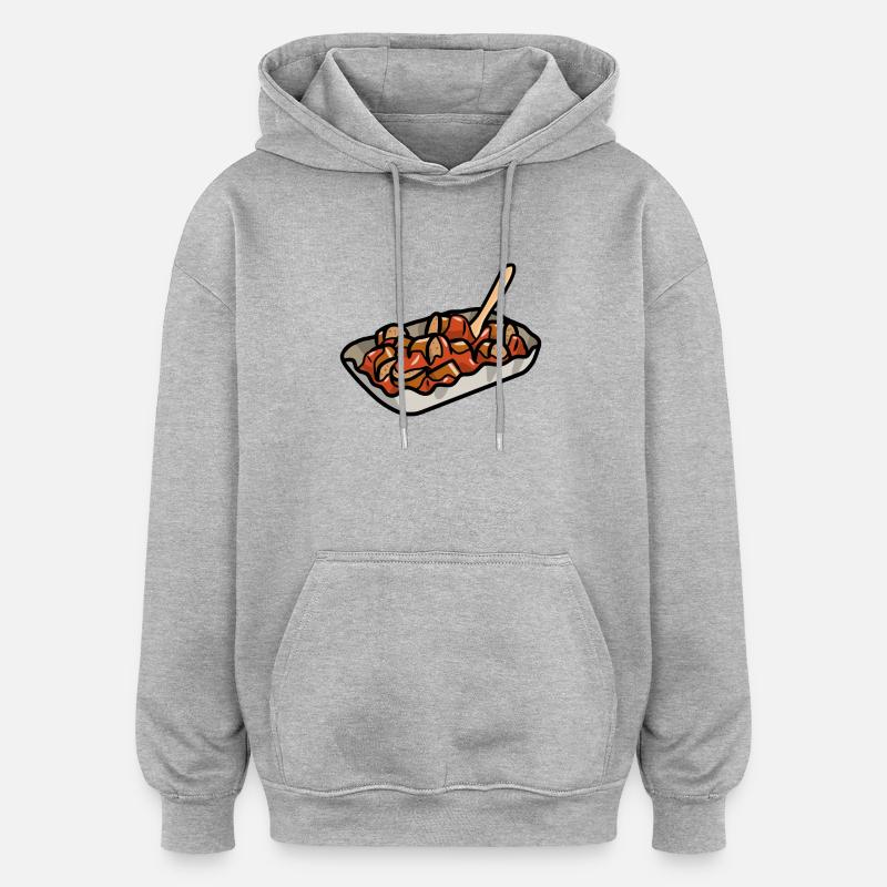 Berlin Currywurst Bratwurst Wurst Curry Grill - Oversized Unisex Hoodie - heather grey