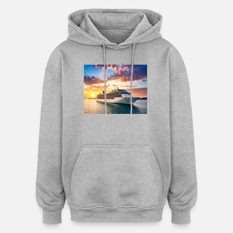 Cruise au Coucher de Soleil - Sweat à capuche oversize unisexe - gris chiné