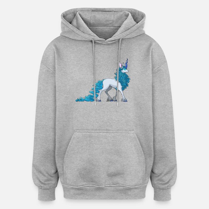 Cornelune - Sweat à capuche oversize unisexe - gris chiné