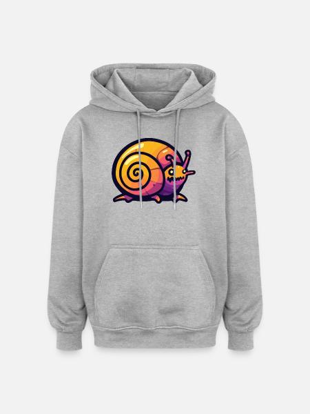 Snail Halloween Comic Funny - Oversized Unisex Hoodie - heather grey