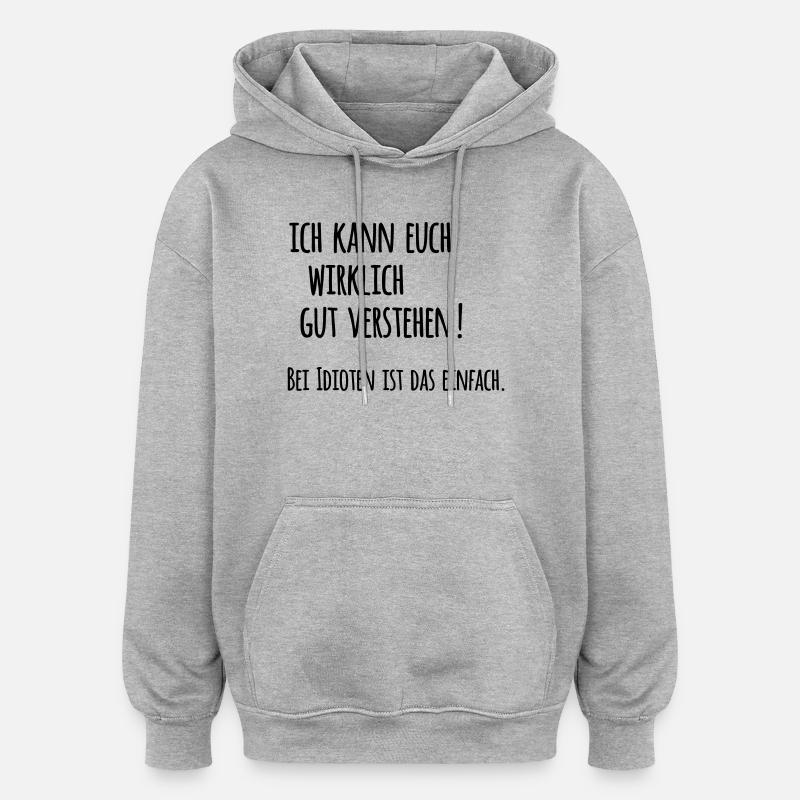 Comprendre - Sweat à capuche oversize unisexe - gris chiné