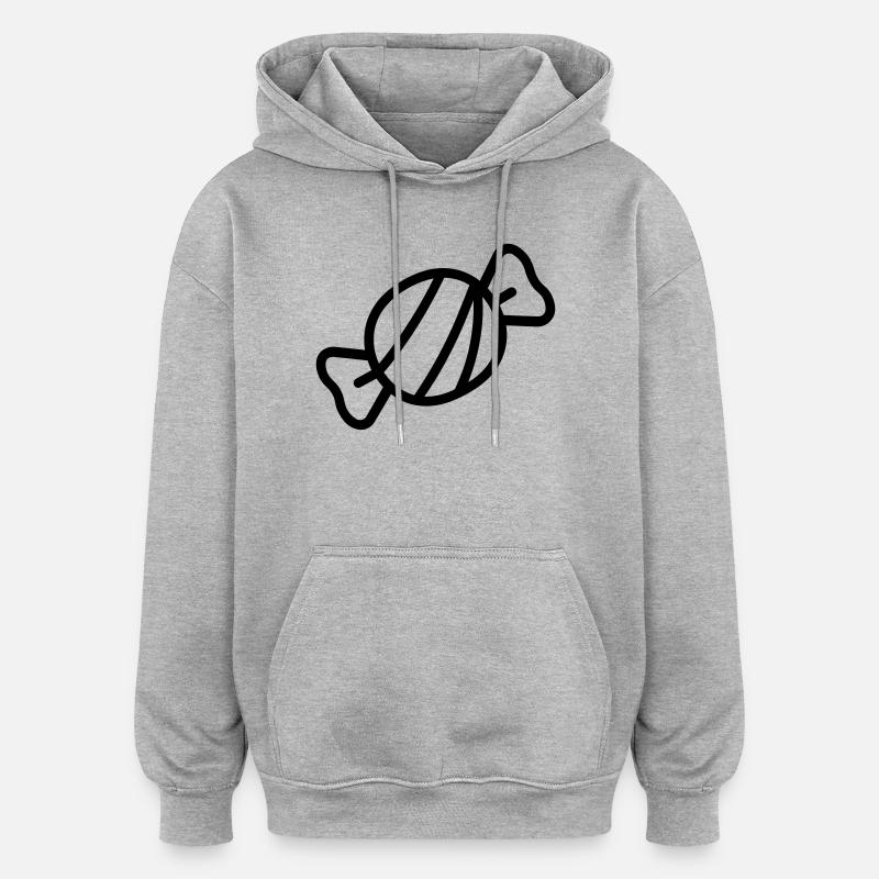 Bonbon - Sweat à capuche oversize unisexe - gris chiné