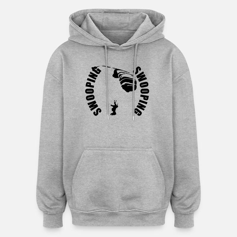 Piqué - Sweat à capuche oversize unisexe - gris chiné