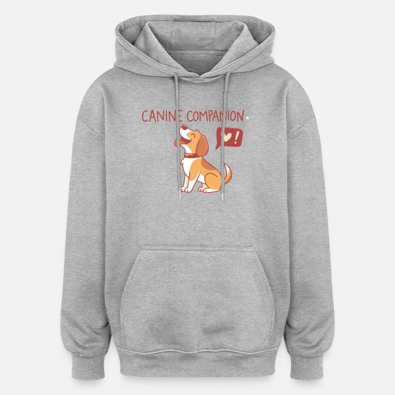 Compagnon Canin Couleur Joie - Sweat à capuche oversize unisexe - gris chiné