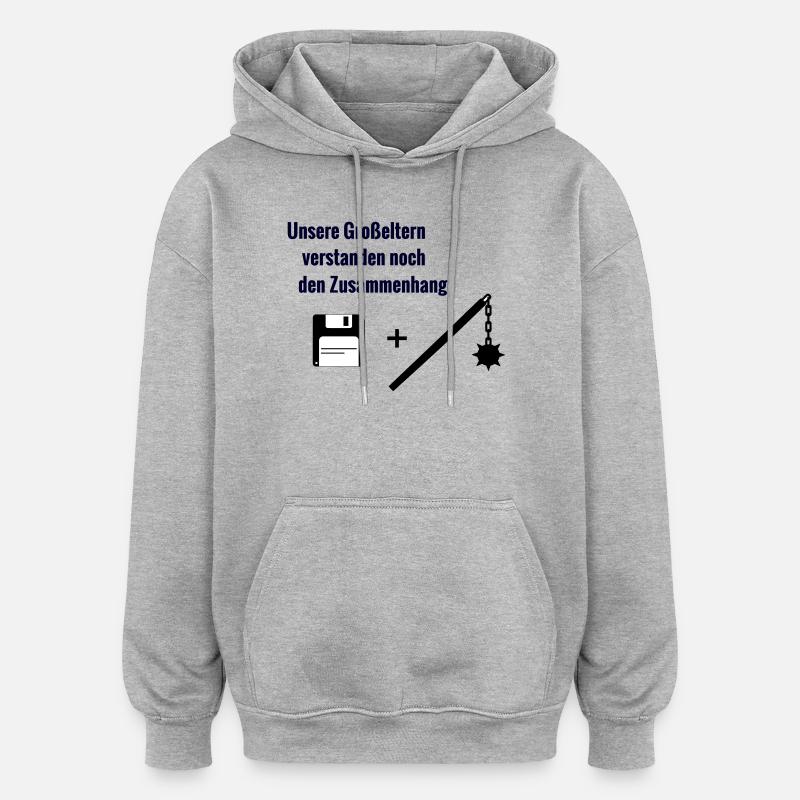 Contexte - Sweat à capuche oversize unisexe - gris chiné
