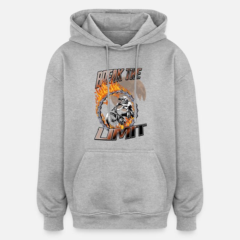 BMX Break the Limit Fire - Sweat à capuche oversize unisexe - gris chiné