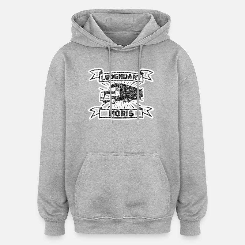 Prénom Moris - Sweat à capuche oversize unisexe - gris chiné