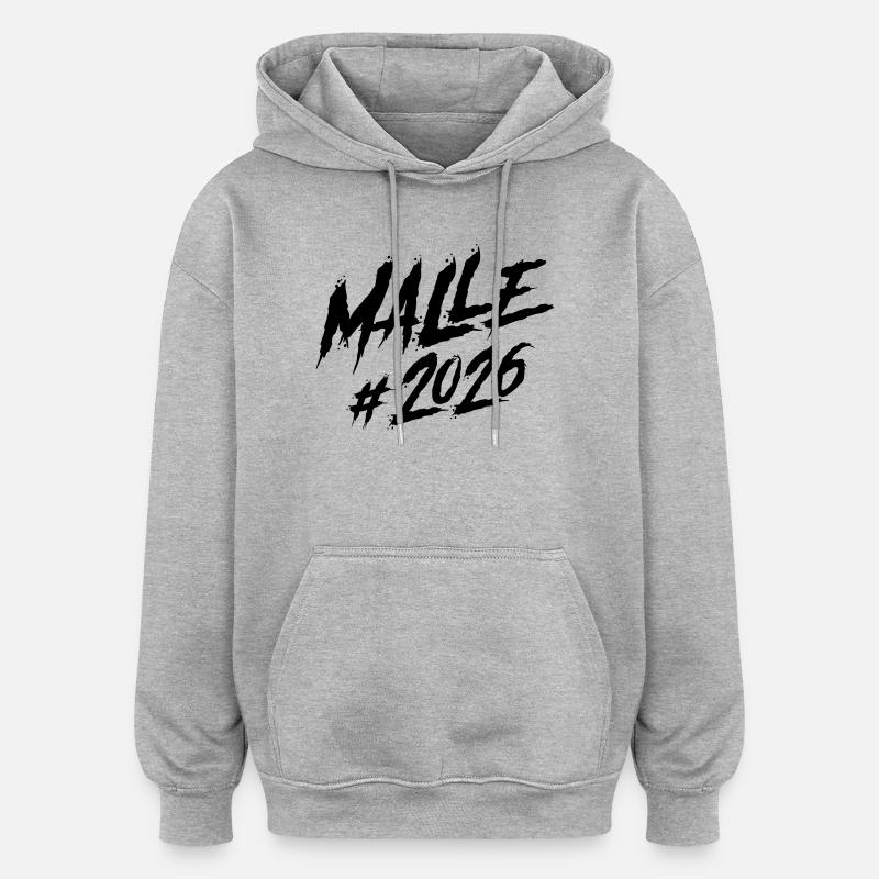 Équipe Malle 2026 - Sweat à capuche oversize unisexe - gris chiné