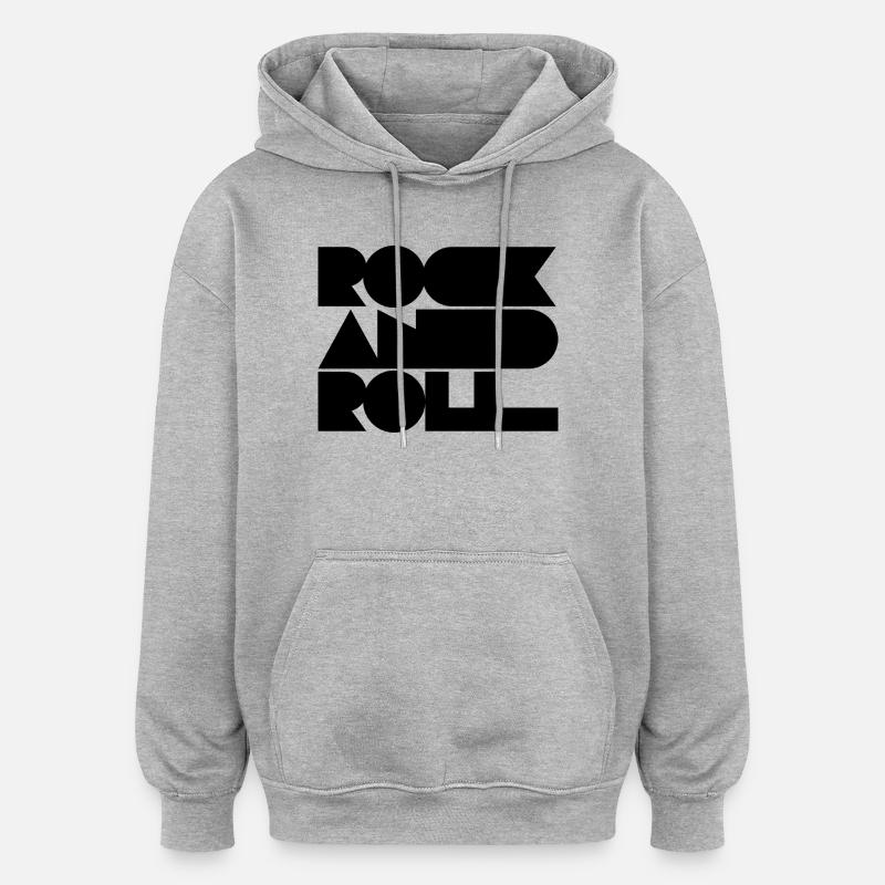 Conception du logo Rock and Roll - Sweat à capuche oversize unisexe - gris chiné