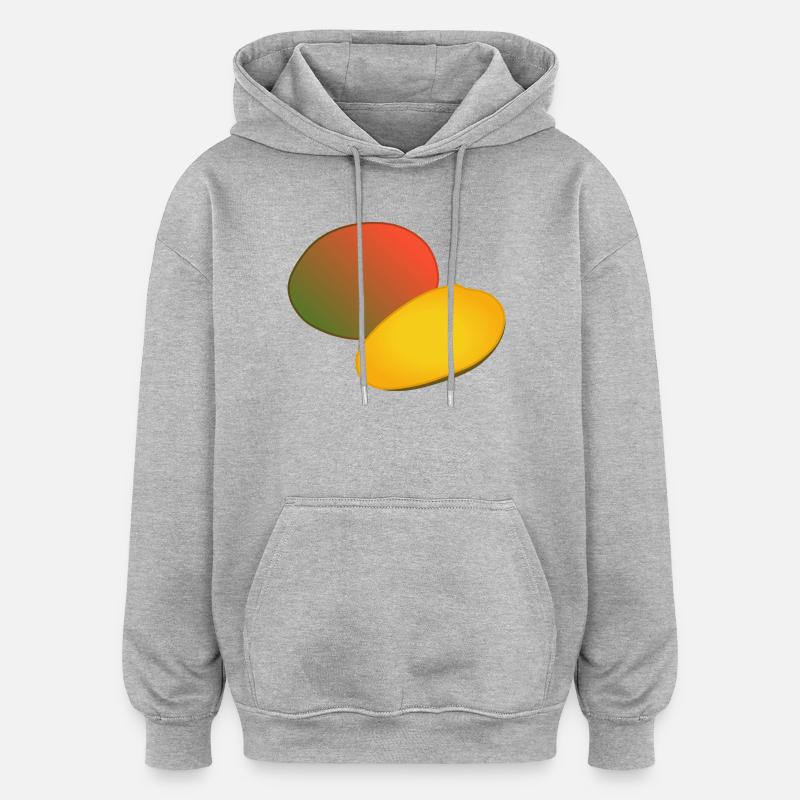 Tropischer Mango-Duo-Farbverlauf - Oversized Unisex Hoodie - Grau meliert