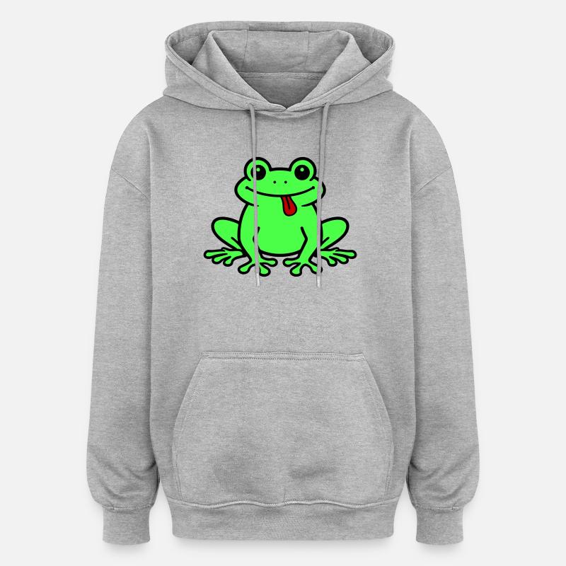 Grenouille Comique Crapaud - Sweat à capuche oversize unisexe - gris chiné