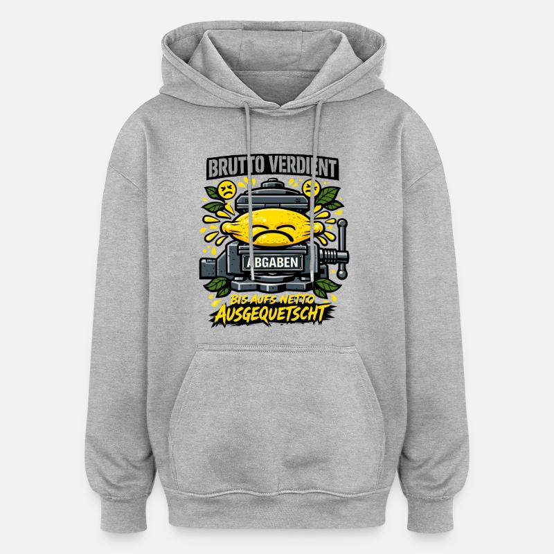 Pressé vers le filet - Sweat à capuche oversize unisexe - gris chiné