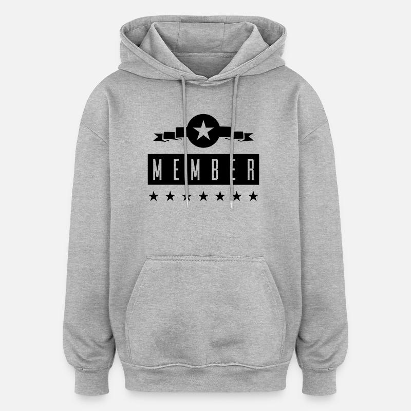 Membres - Sweat à capuche oversize unisexe - gris chiné