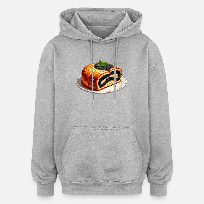 Mohnkuchen - Oversized Unisex Hoodie - Grau meliert
