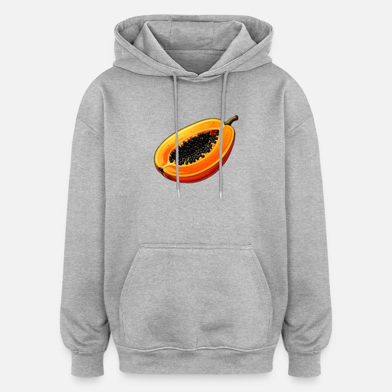 papaye - Sweat à capuche oversize unisexe - gris chiné