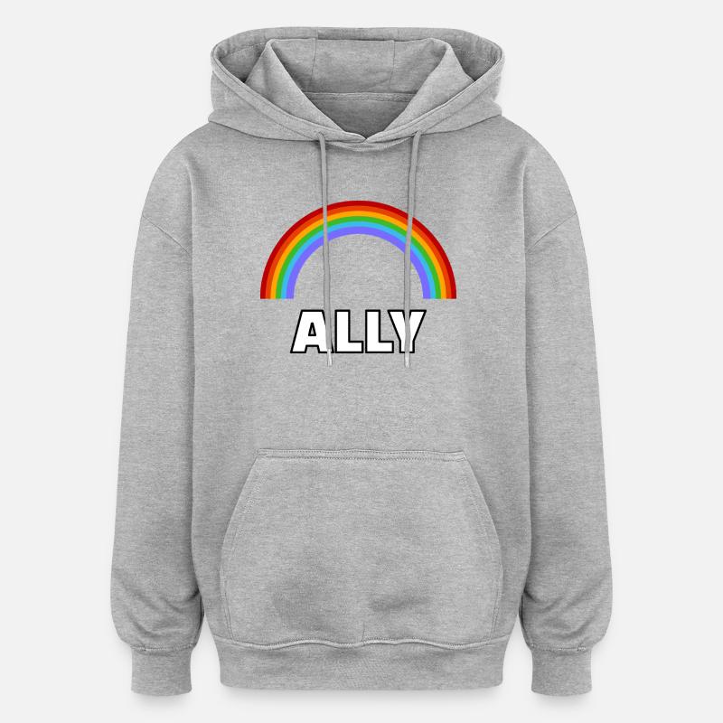 Ally Rainbow Pride LGBT-Allianz - Oversized Unisex Hoodie - Grau meliert