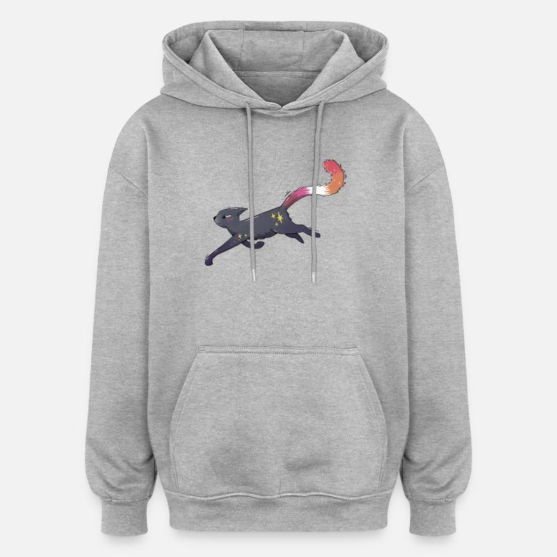 Süße Katze lesbian pride - Oversized Unisex Hoodie - Grau meliert