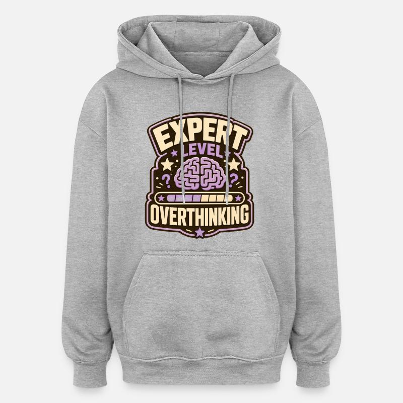 Sur-réflexion au niveau expert - Sweat à capuche oversize unisexe - gris chiné
