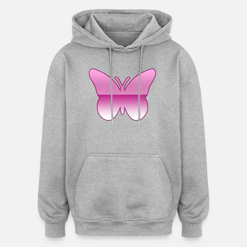 Schmetterling - Oversized Unisex Hoodie - Grau meliert
