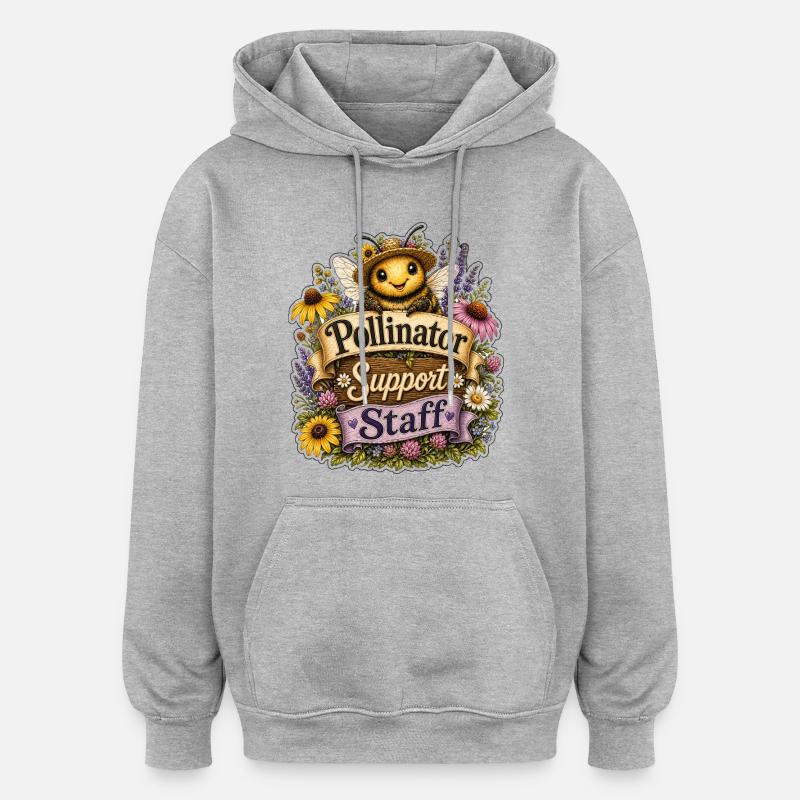 Pollinator Support Staff - Oversized Unisex Hoodie - Grau meliert