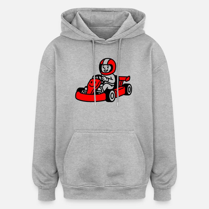Go Kart Kids - Sweat à capuche oversize unisexe - gris chiné