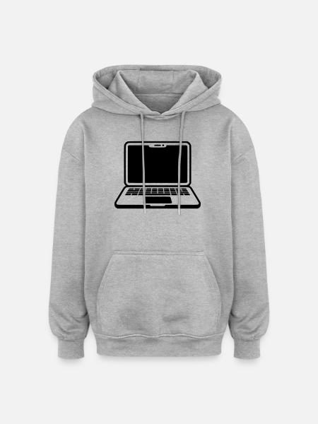 laptop - Oversized Unisex Hoodie - heather grey
