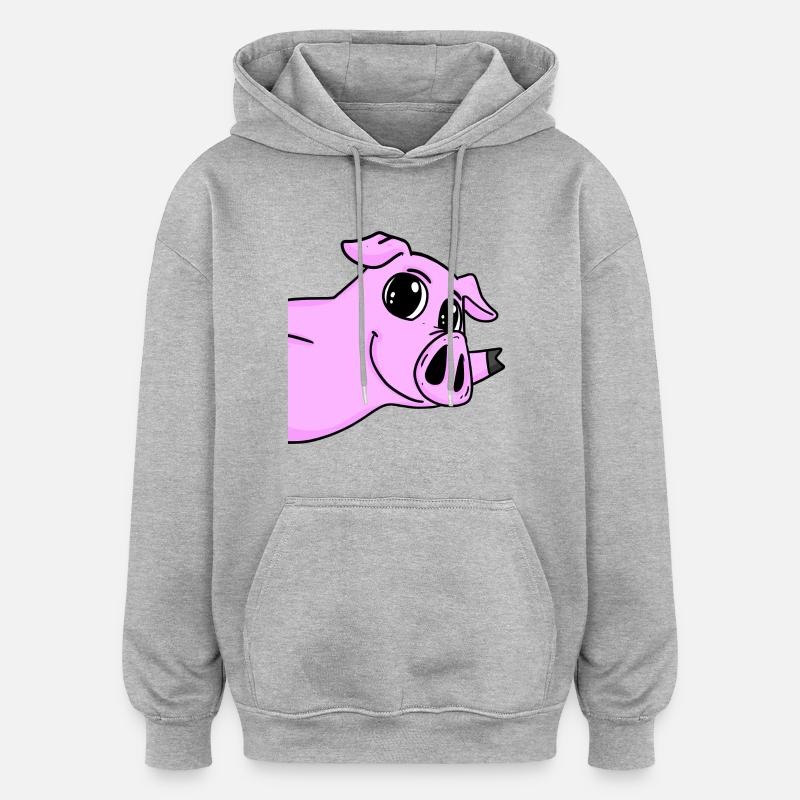 Salutation des cochons - Sweat à capuche oversize unisexe - gris chiné
