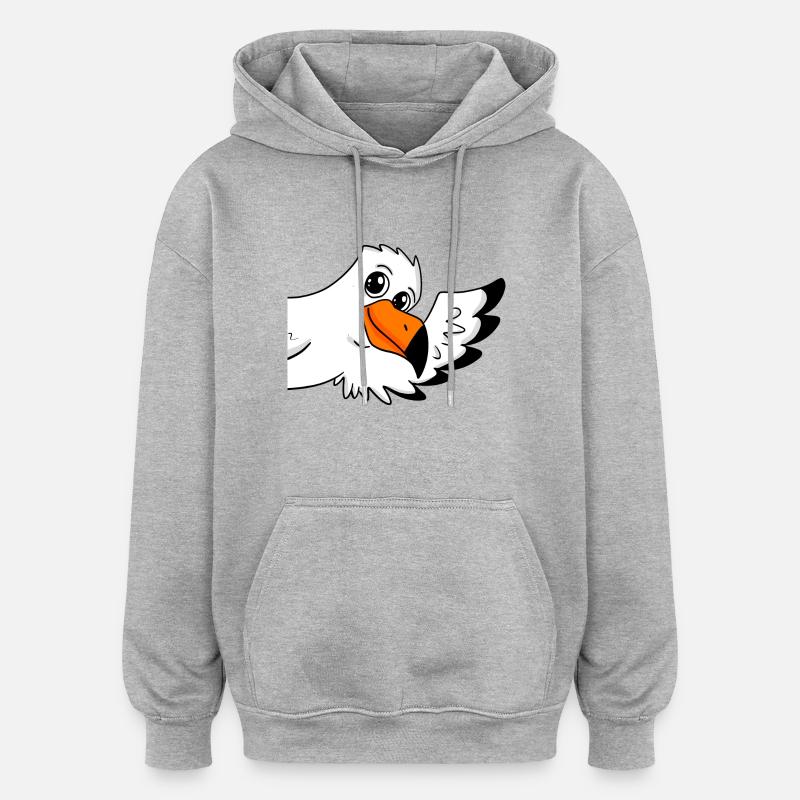 Salutation de mouette - Sweat à capuche oversize unisexe - gris chiné