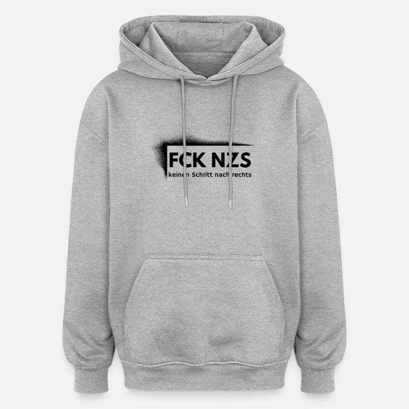 FCK NZS - Oversized Unisex Hoodie - Grau meliert