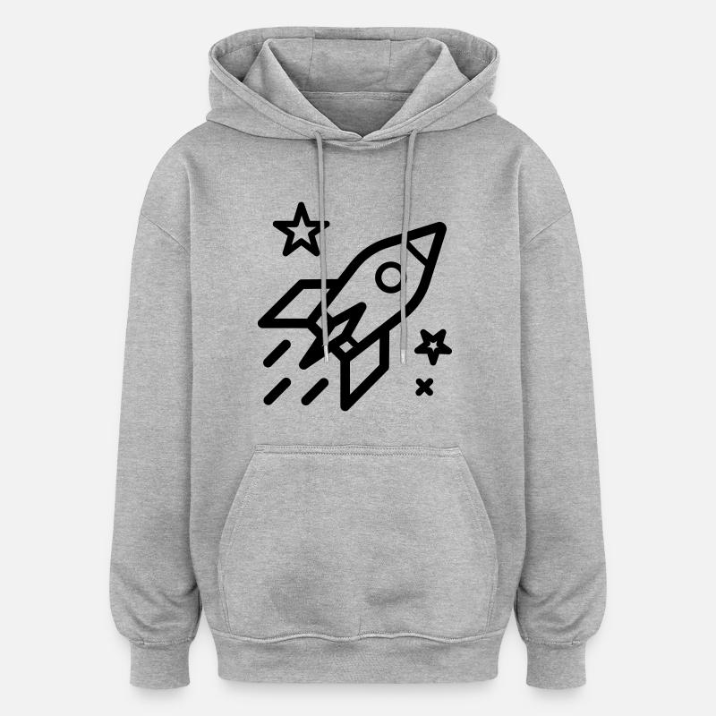 fusée - Sweat à capuche oversize unisexe - gris chiné