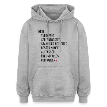 rottweiler - Oversized Unisex Hoodie - Grau meliert - Vorne - Noah (186cm)