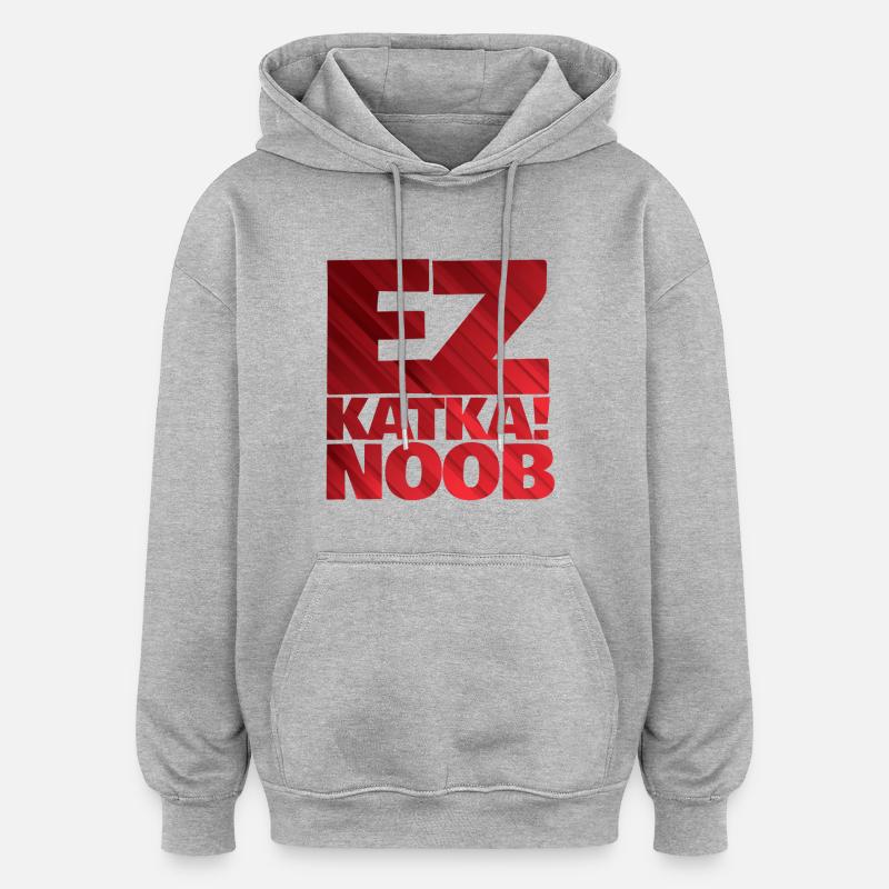 ez katka - Sweat à capuche oversize unisexe - gris chiné