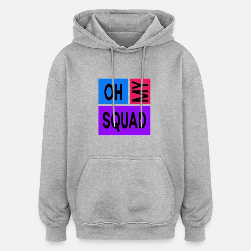 Oh mon équipe - Sweat à capuche oversize unisexe - gris chiné